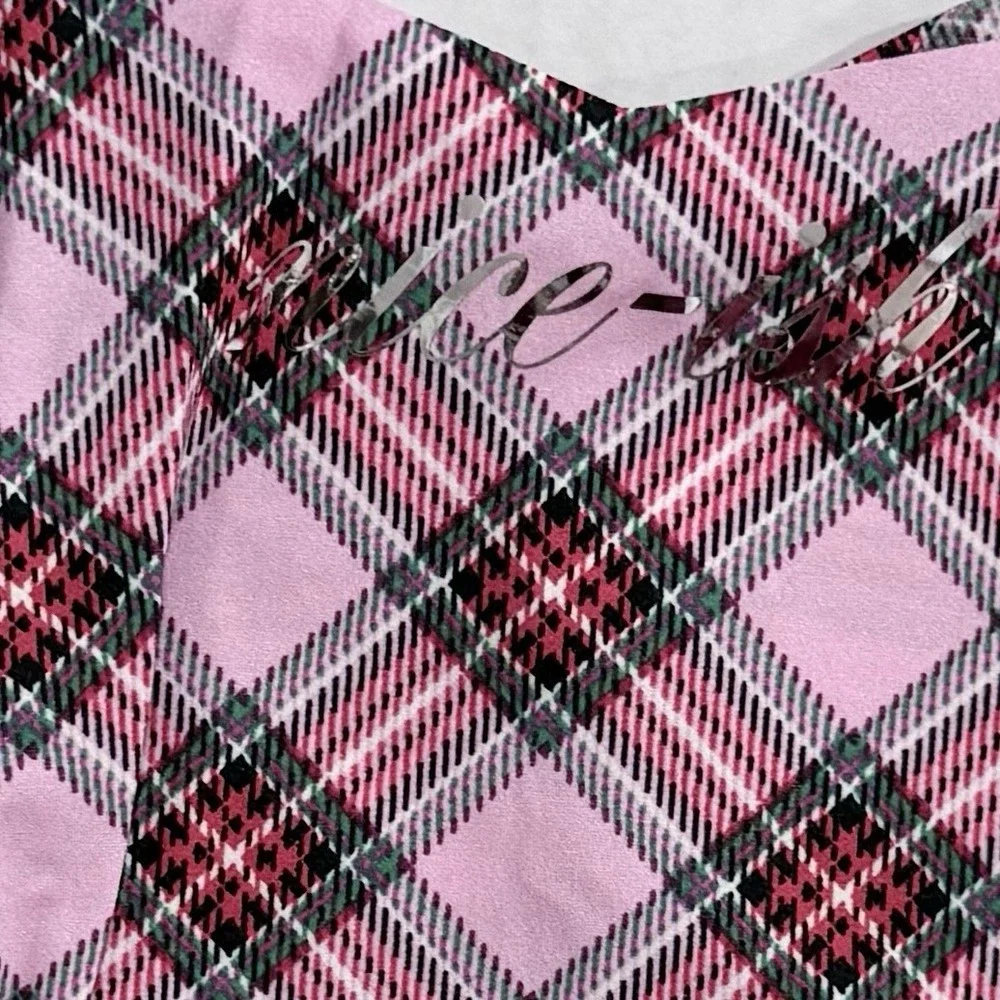 Victoria's Secret PINK No Show Cheeky Panty Womens XXL Plaid Smooth